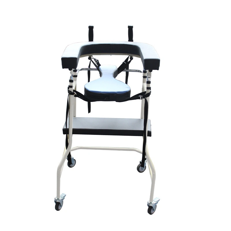 Steel Frame Disabled Assistive Equipment Rollator Adjustable High, Foldable Universal Wheel