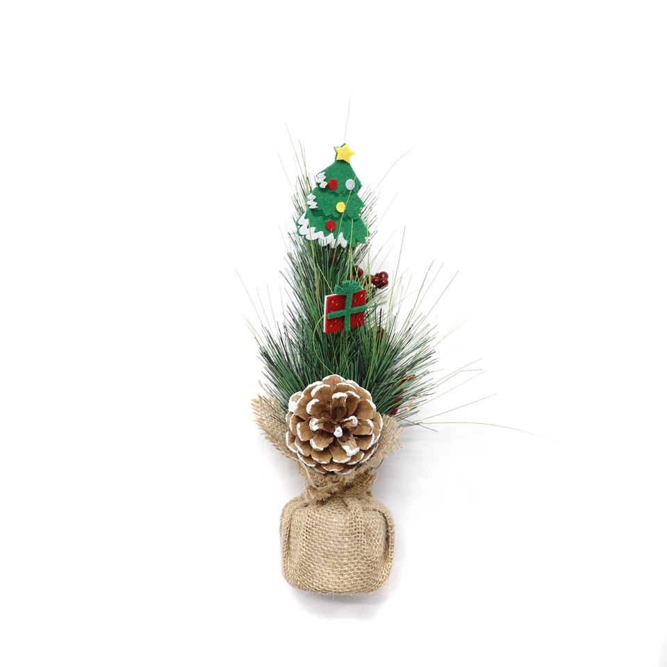 Quente vendendo decoração de Natal Pine Cone pequena árvore de Natal Holiday Decoração Árvore de Natal Árvore de Berry pequena árvore