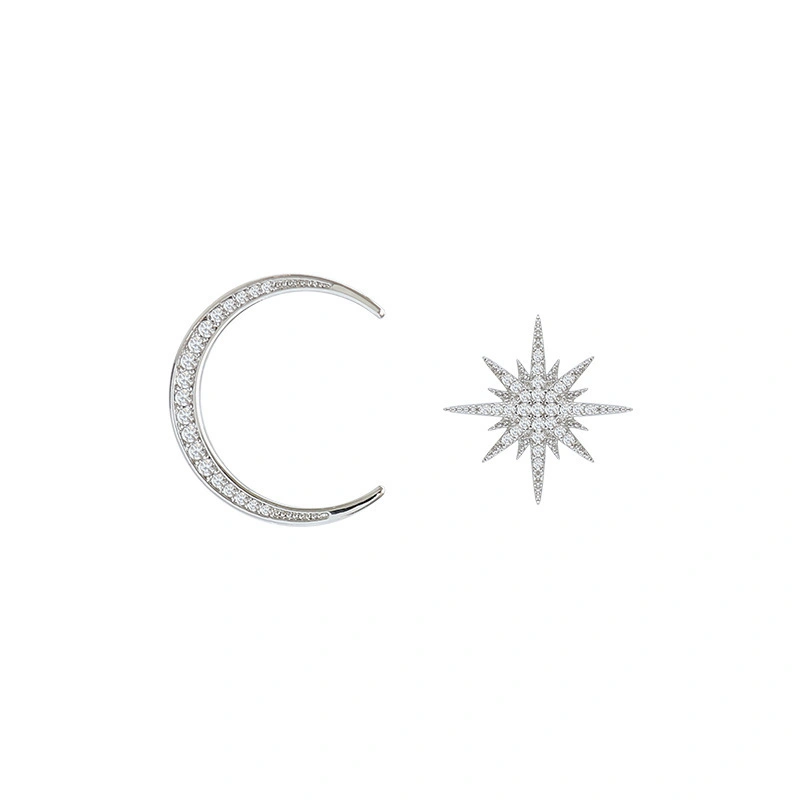 Factory Outlet Wholesale Fashionable Luxury Hypoallergenic Stars Moon Earrings