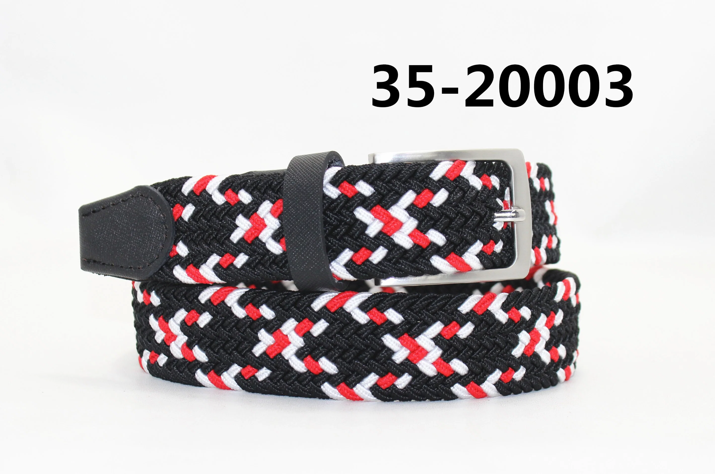 100% Cotton Durable Men's Fish-Bone Braided Elastic Belt 35-20003