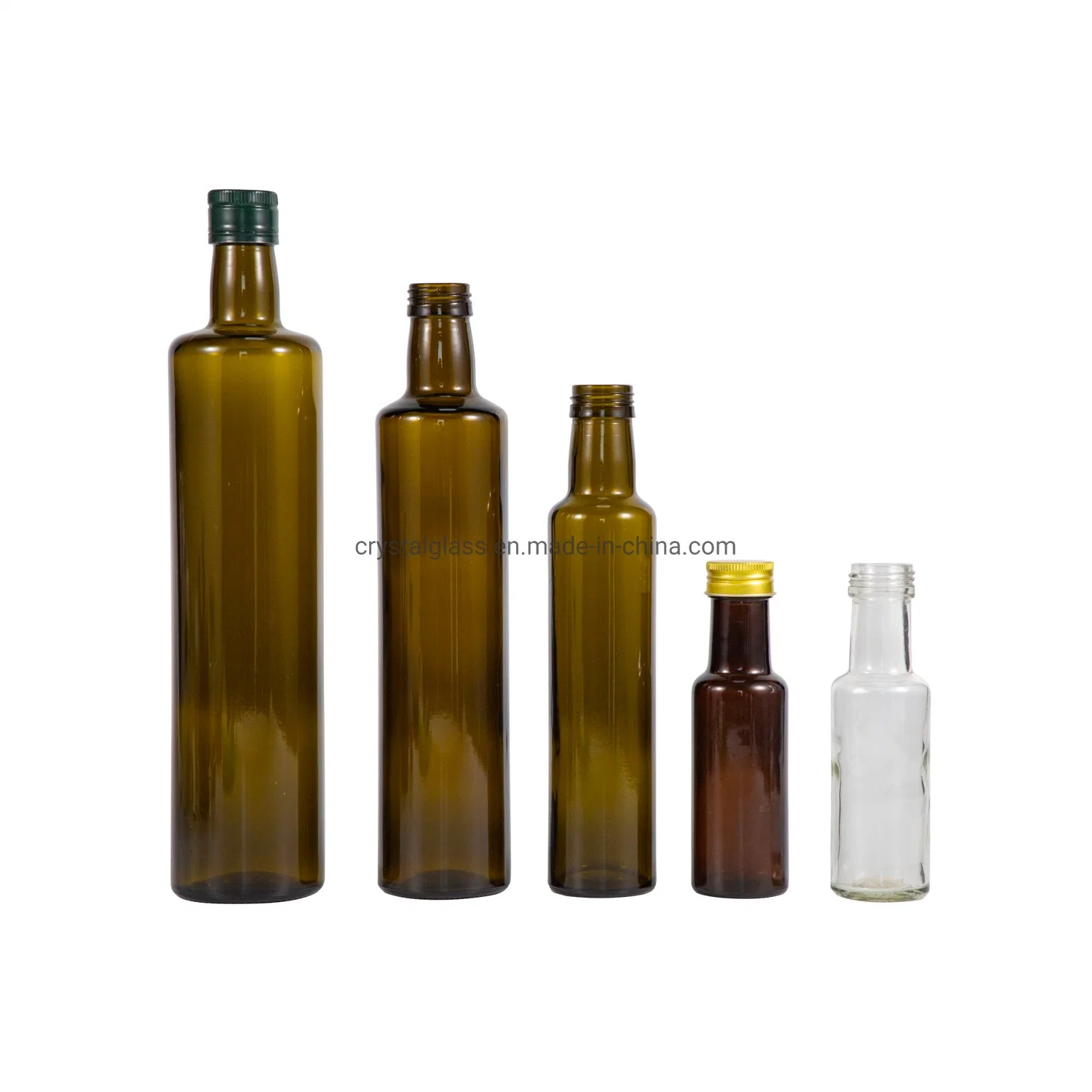 Tawny Round 100ml 250ml 500ml 750ml Olive Oil Spice Glass Bottle Set