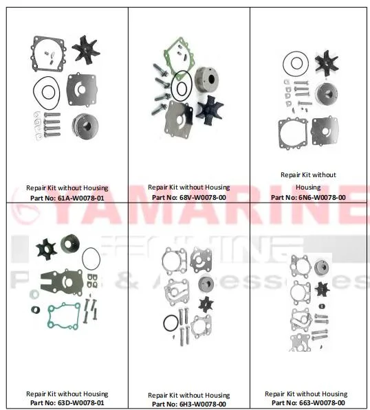 17400-94L21 Outboard Motor Part Suzuki Water Pump Impeller Repair Kits for Df25 Df30 Dt25 Dt30 4 Stroke Boat Engine