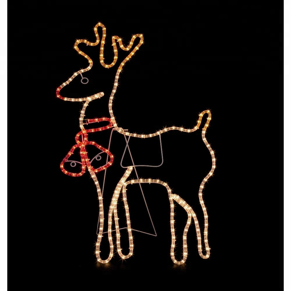 LED rojo y blanco de renos de Navidad de Navidad iluminado Motif 27.6 cm x 26,8 cm