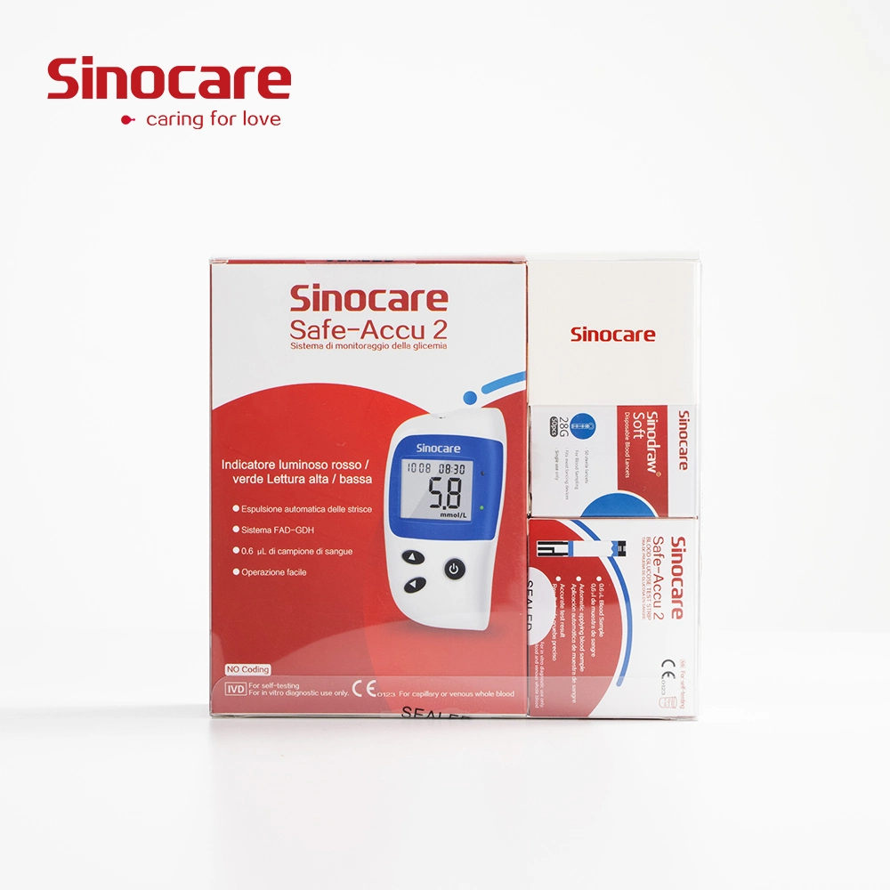 Sinocare Diabetic Test Strips Monitor Glucose Meter ISO Blood Testing Equipments Electricity 2 Years 5 Seconds