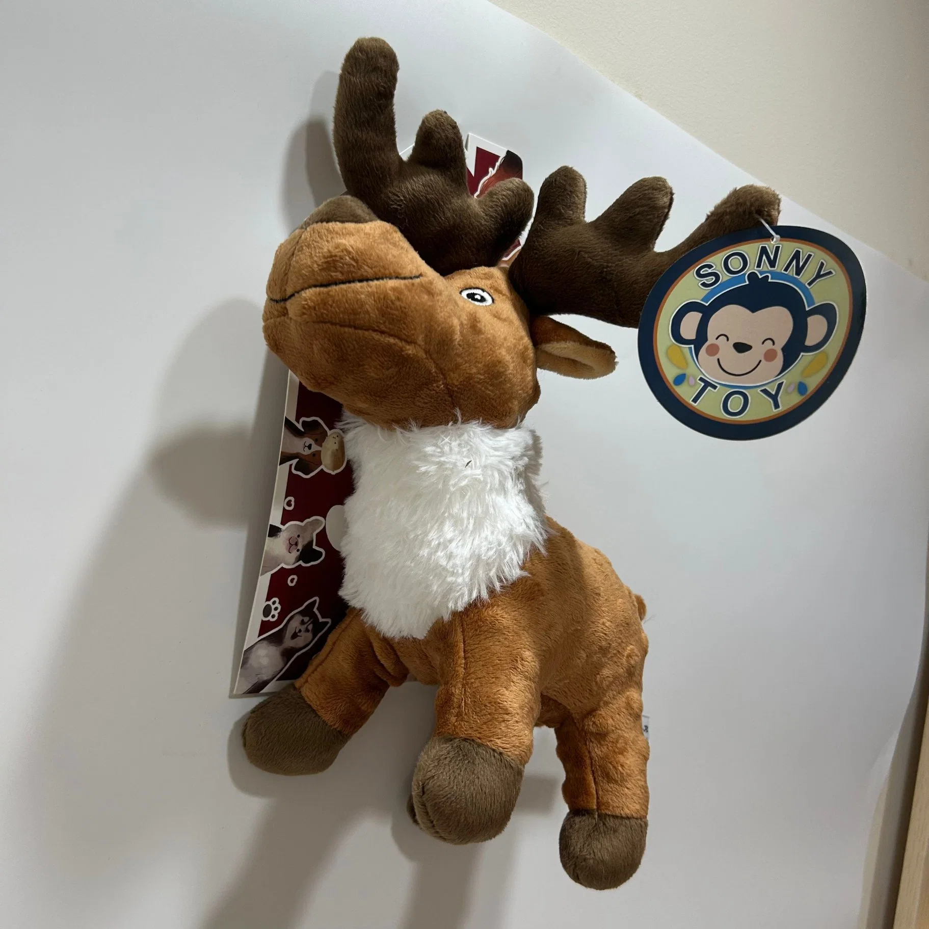 Vente en gros adorables animaux d'animation jouets pour animaux de compagnie produits pour animaux de compagnie Moose with Squeaker pour chiens