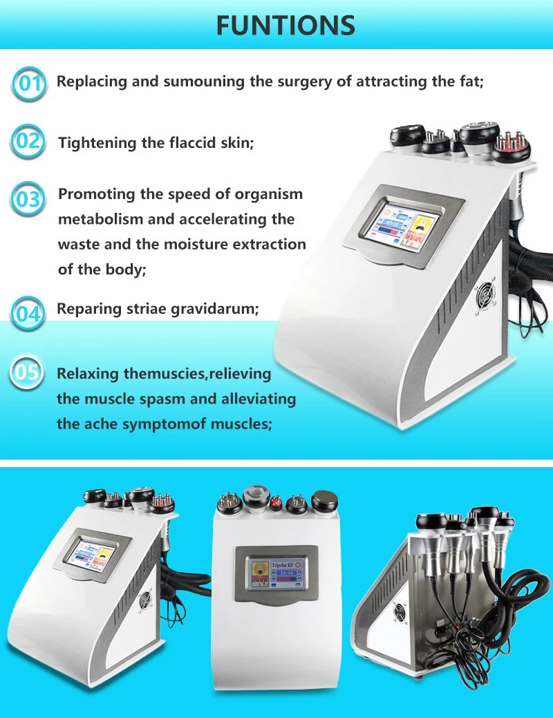 Computadora de mano 40K de RF la cavitación ultrasónica cuerpo adelgaza la máquina con sistema de RF cavitación corporal