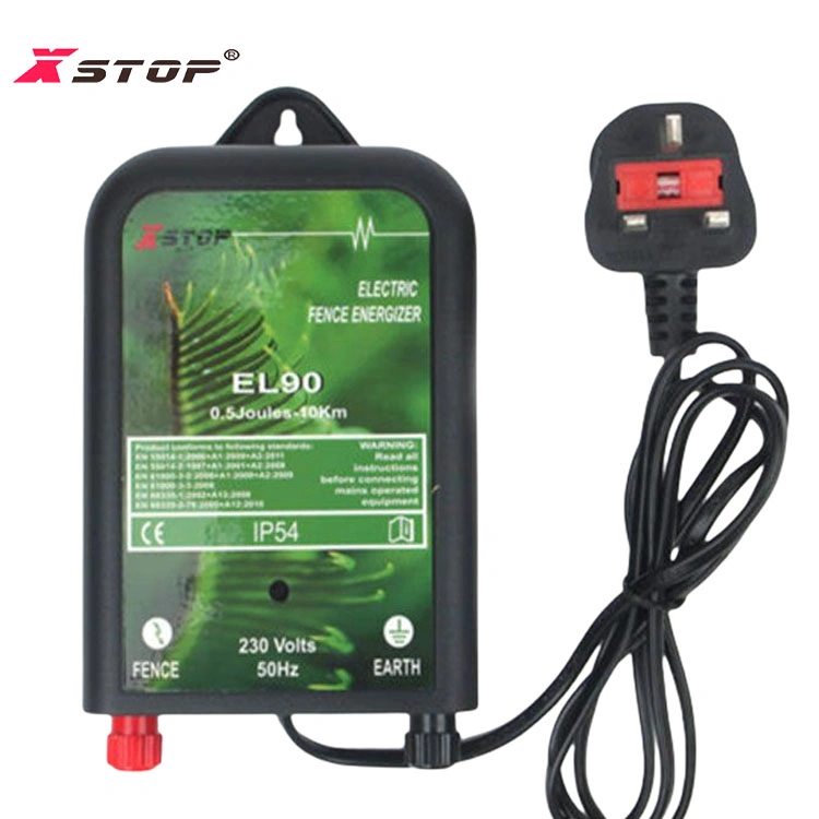 230V Mains Electric Fence Charger AC Powered Energizer Fencing Output 0.6 Joules 10km IP54