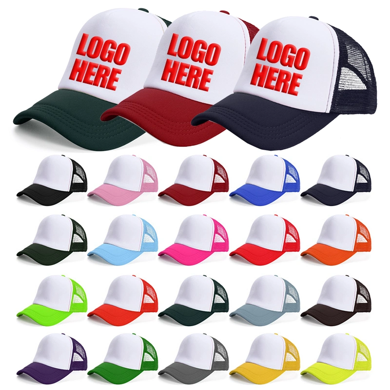 Promotional OEM 5 Panel Baseball Foam Mesh Custom Trucker Caps