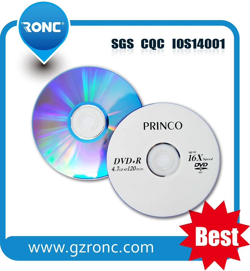 Free Sample Princo 16X DVD-R Disc Wholesale Blank CD DVD