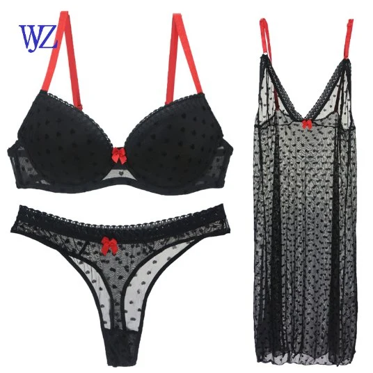 Women Plus Size Bra Sexy Ladies Nightwear Bra & Brief Underwear Set