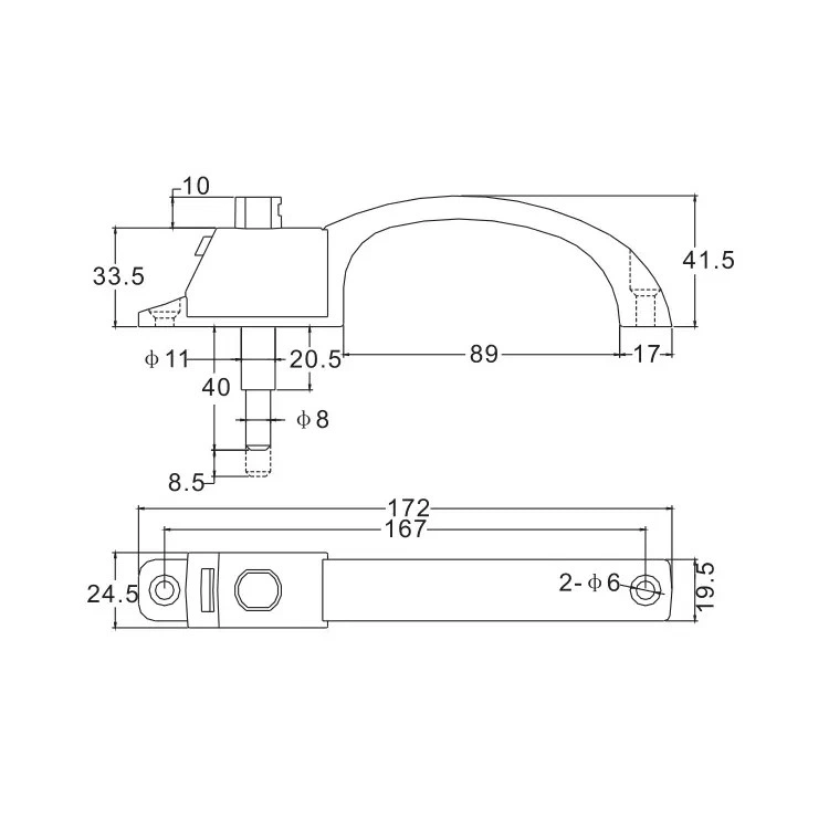 Curtain Wall Handle Push Button Aluminium Push Lock Screen Window Camlock Handle