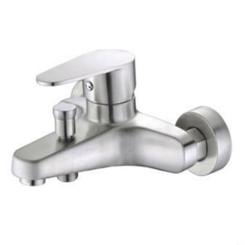 Single Handle Chrome Color Wash Basin Faucet Wall Mount 304 Stainless Steel Bathroom Faucet Shower Room Water Tap