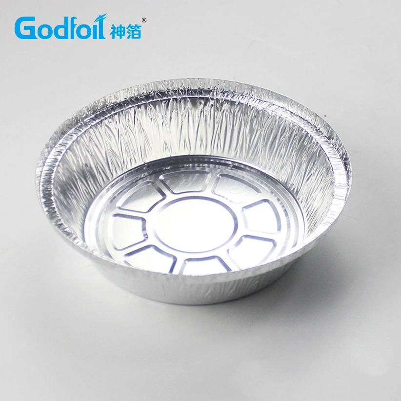 8-Inch Round Disposable Aluminum Foil Food Containers Pizza Plate Salad Plate Baking Foil Tray with Lid