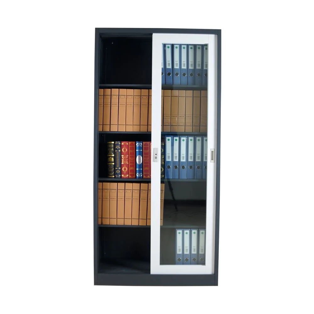 Metal Filing Storage Cabinets with Glass Door Office Bookshelves Mobile Door Lockers