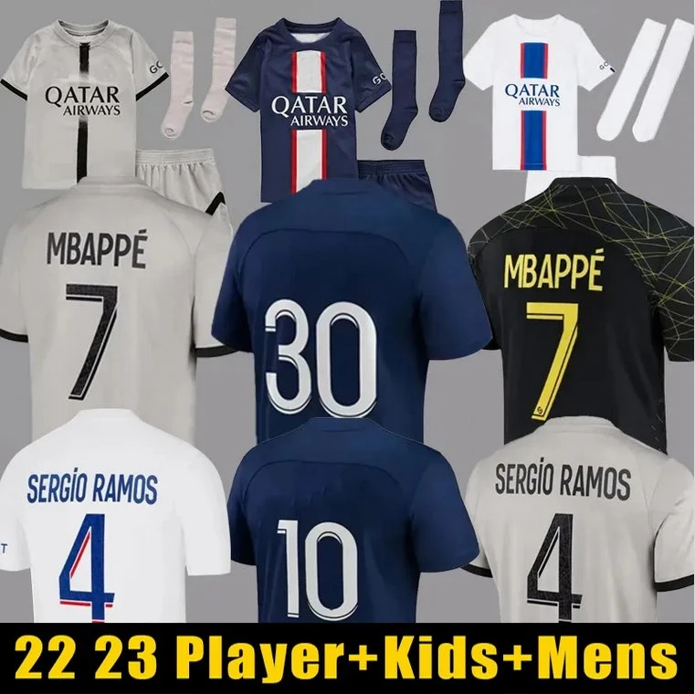 Mbappe Fußballtrikots Sergio Ramos Maillots Hakimi Frankreich Fußballtrikot