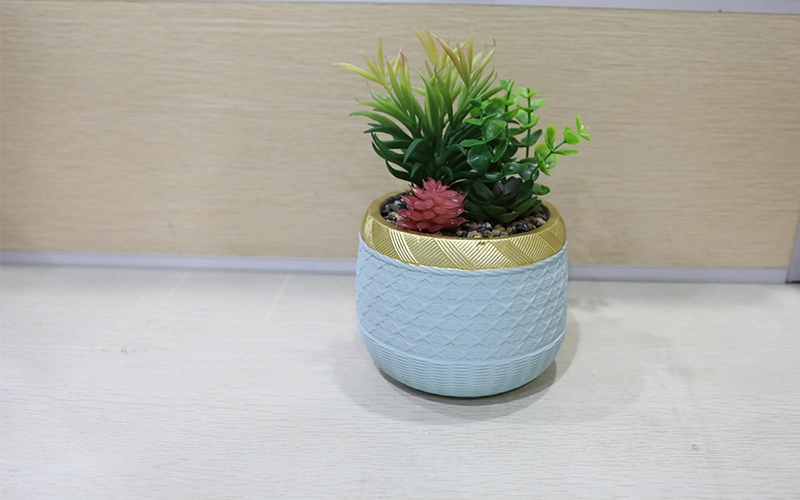 Factory Green Concrete Potted Artificial Plant Artificial Bonsai for Decoration