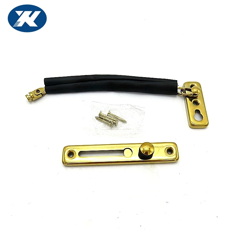 Security Anti-Theft Zinc Alloy Gold Color Door Guard Leather Chain for Sale