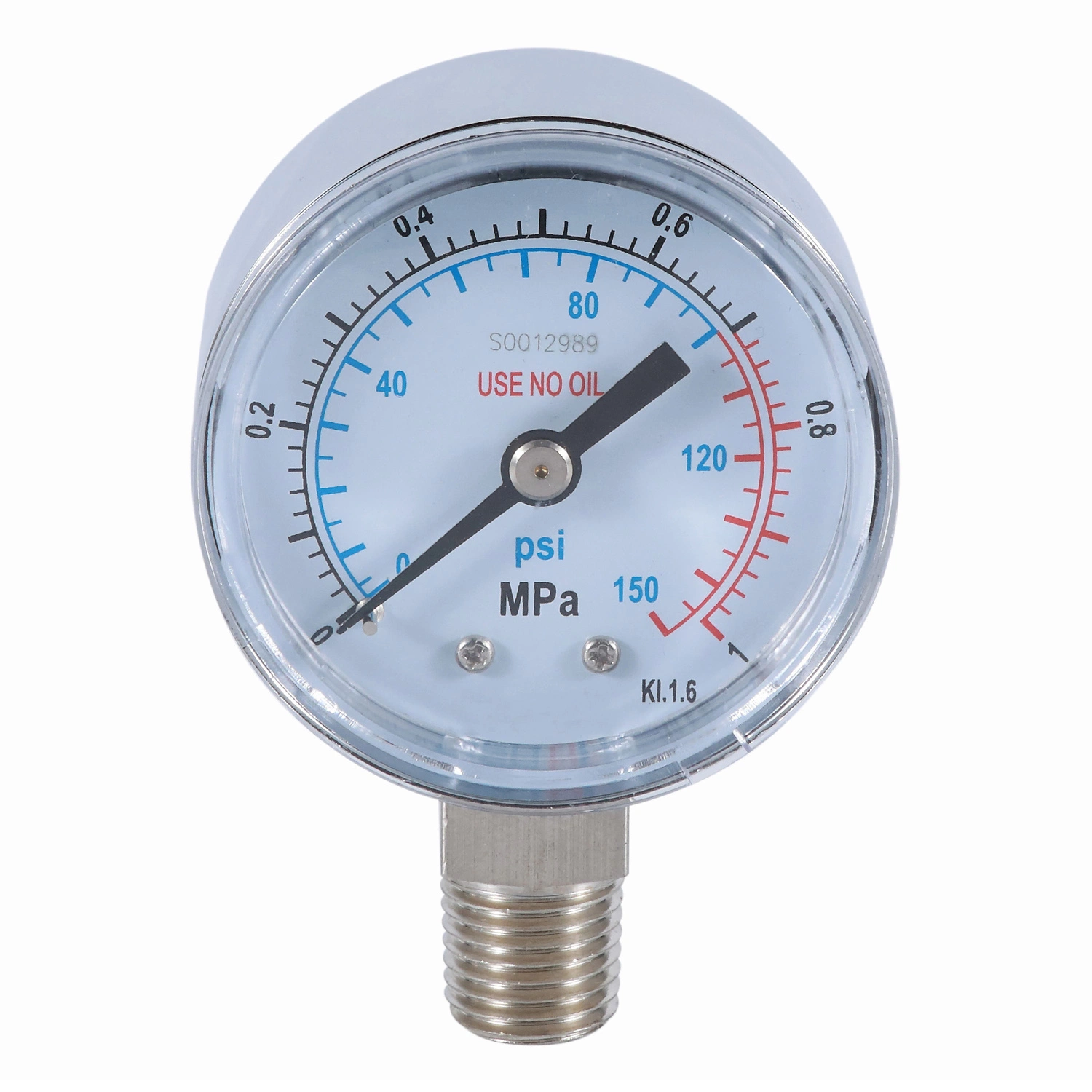 UL-zertifiziertes Sauerstoff-/Stickstoffmanometer für UHP-Druckgasregler