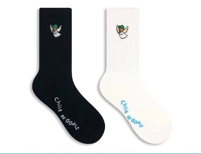 Design Your Own Crew Custom Cotton Angle Embroidery Jacquard Sports Wearproof Socks