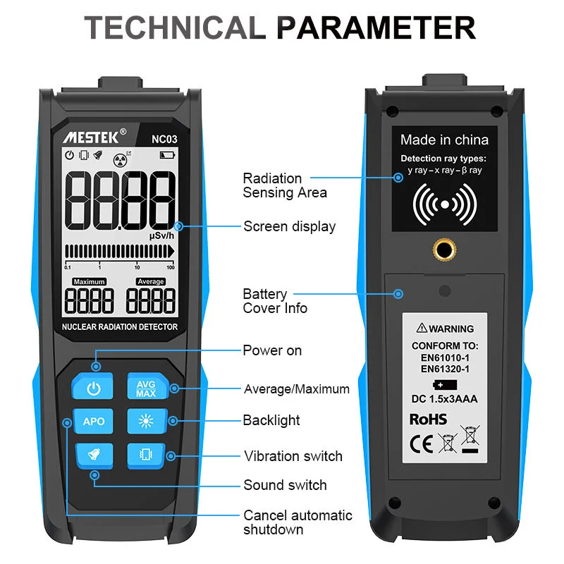 Digitaler Detektor Für Nukleare Strahlung Handheld Zähler Emissions Dosimeter Enthalten Batterie Geiger Counter X-ray Beta Gamma