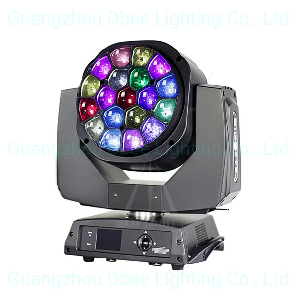 Professional Stage Effect Lighting K10 19PCS 15W RGBW LED Zoom Beam Wash B Bee Eye DMX Stage Lighting