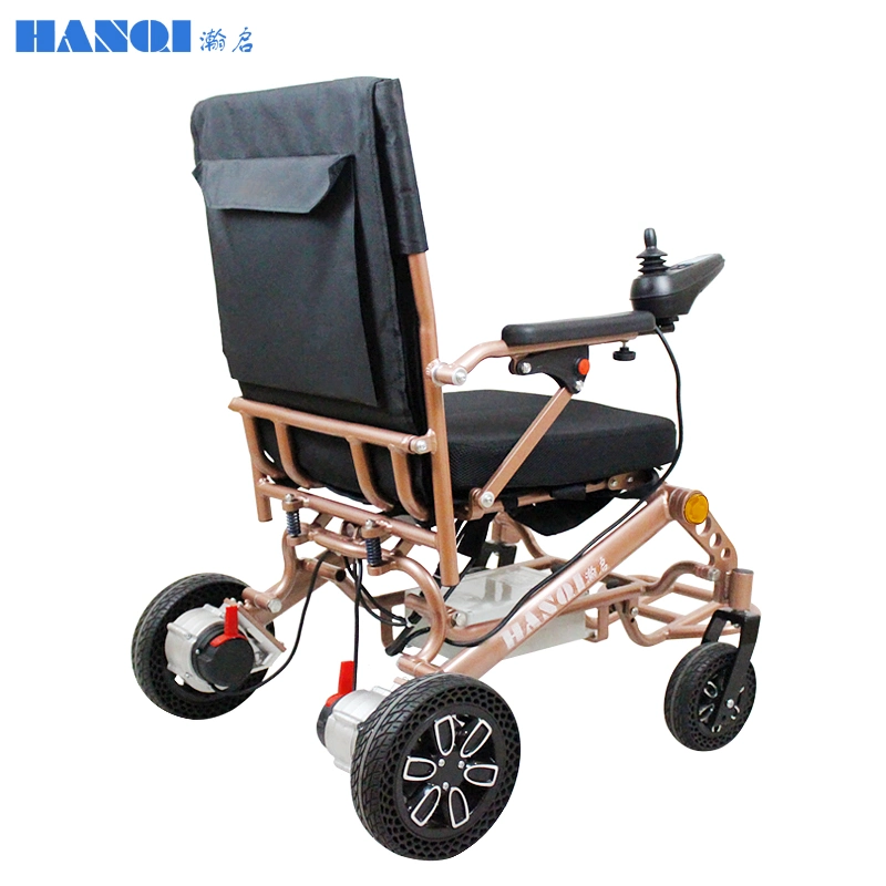 Hanqi Practical Lithium Battery Powered Ultri Light Portable Brushless Motor Power Electric Wheelchair