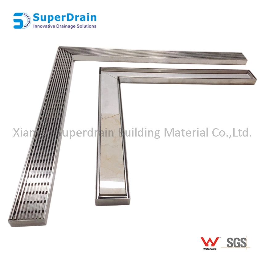 L Shape Bathroom Accessories Rain Water Drain with ISO9001 Certification