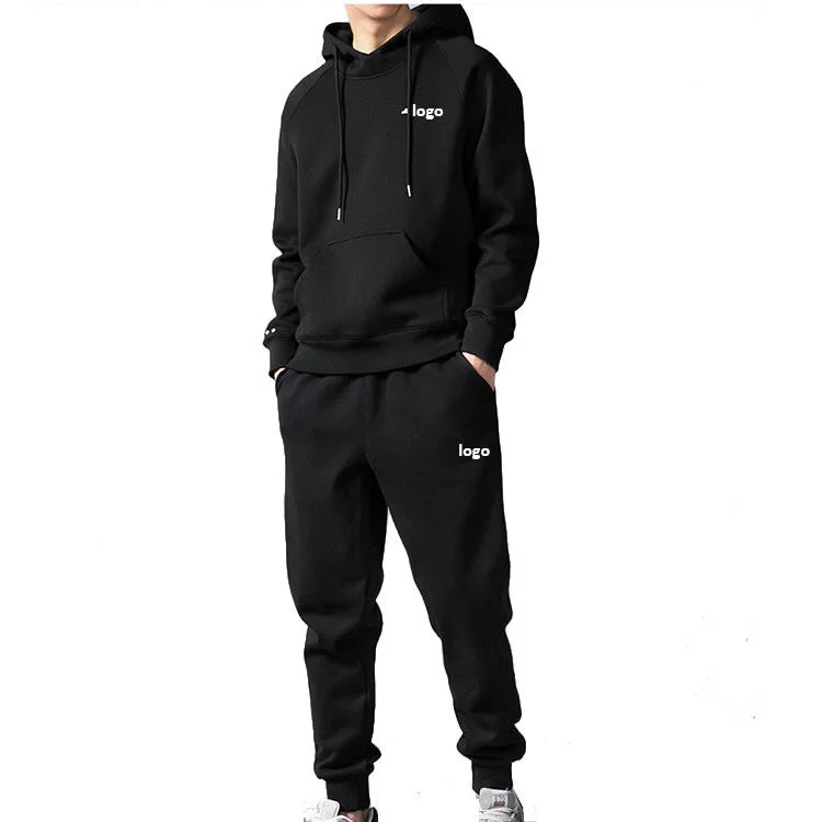 En gros, ensemble de survêtement pour hommes avec pantalon de jogging et sweat à capuche oversize, personnalisé avec logo imprimé et broderie, idéal pour le sport et la mode