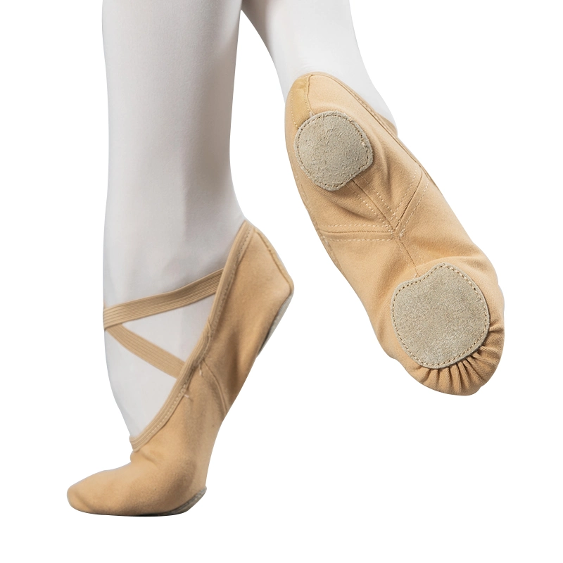 Camel Elastic Cloth Ballet Shoes for Woman Wholesale/Supplier Custom Soft Sole 009