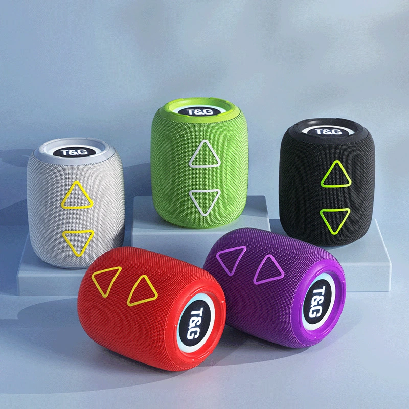 Colorful Lights Cool Fashion New Sound Cylinder Triangle Button Subwoofer Bluetooth Portable Speaker