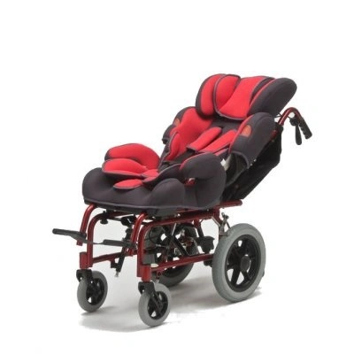 Enfants paralysie cérébrale CP fauteuil roulant chaise en aluminium cadre inclinable haut Retour