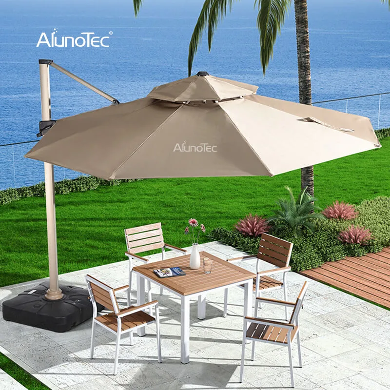 Factory Price Waterproof Movable Rotatable Durable Canopy Polyester Gazebo Balcony Offset Umbrella