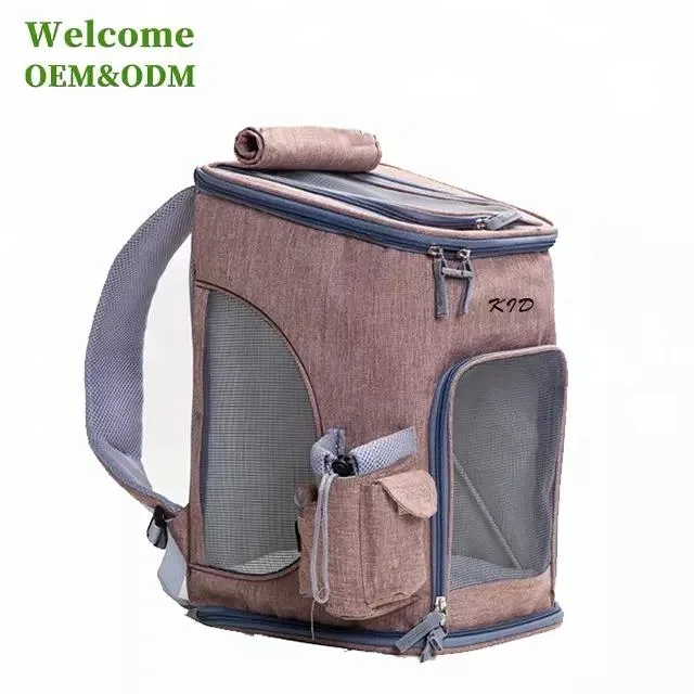 ISO BSCI Factory Capacity Color Logo Foldable Backpack Carrier Travel Pet Bags