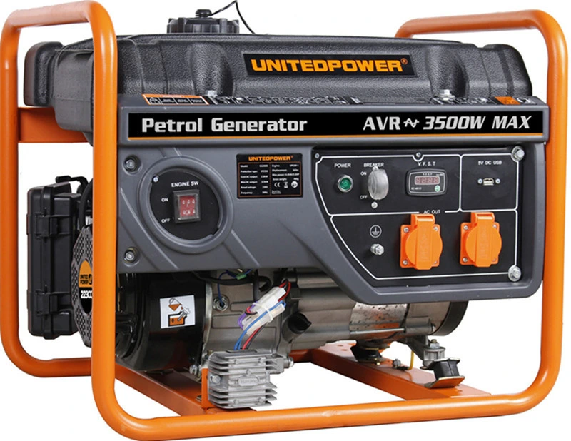 United Power AC Single Phase Aircooled Engine Emergency Portable Home Power Gasoline Petrol Gas Generator with Gg4000d