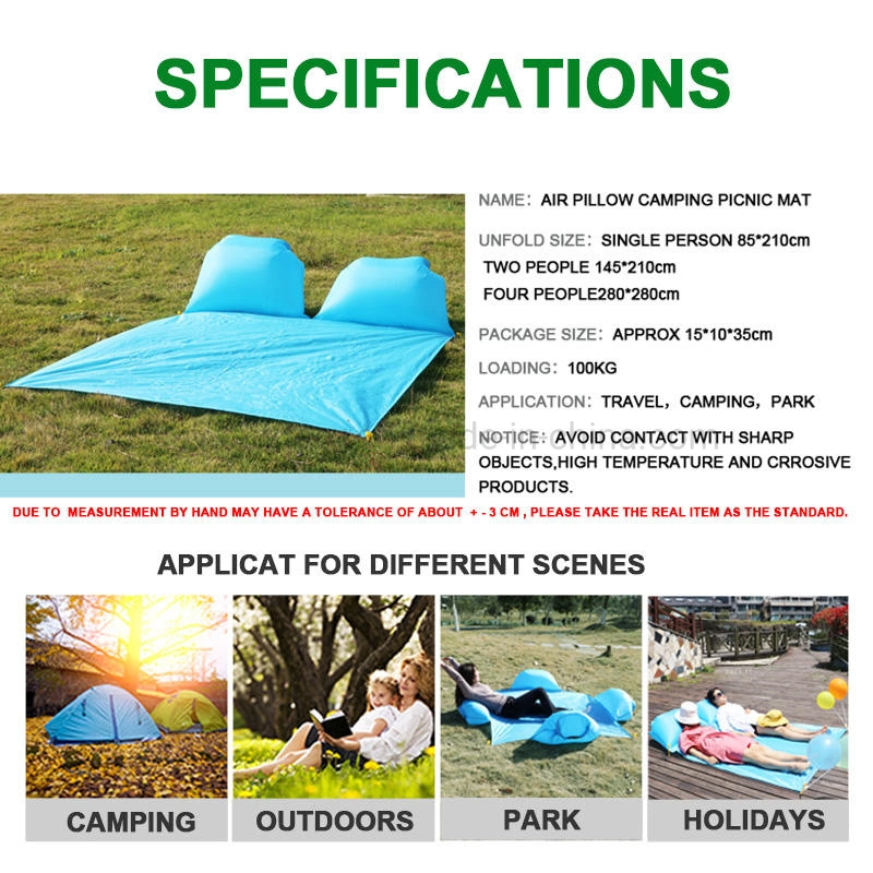 Camping Mat for Outdoor Sleeping Self Inflating Picnic Air Waterproof Mouth Folding Pillow Foot Inflatable