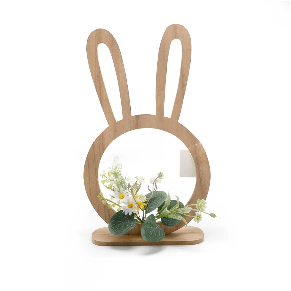 Hot Selling Wooden Decoration Easter Ornaments Wooden Rabbit Head Decorative Wood Products