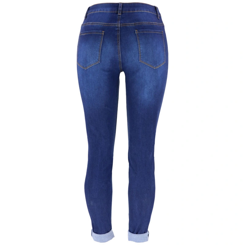 Venda por grosso de jeans mulheres High-Waist Wased Jeans Denim