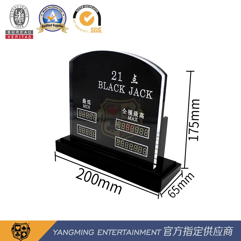 Industrial-Grade Gravura acrílico LED da fonte Lanterna Eletrônico apostas exibição Cartão Montante Ym-LC04