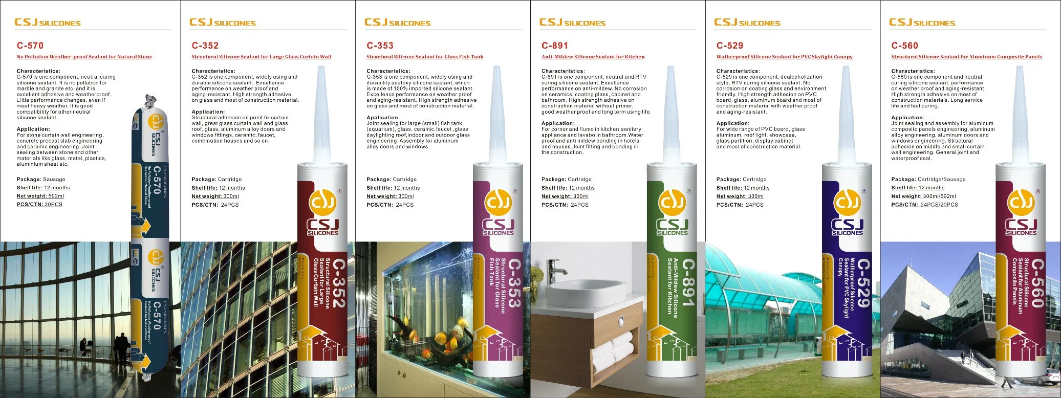 High Strength Silicone Sealant for Structural Glass Wall