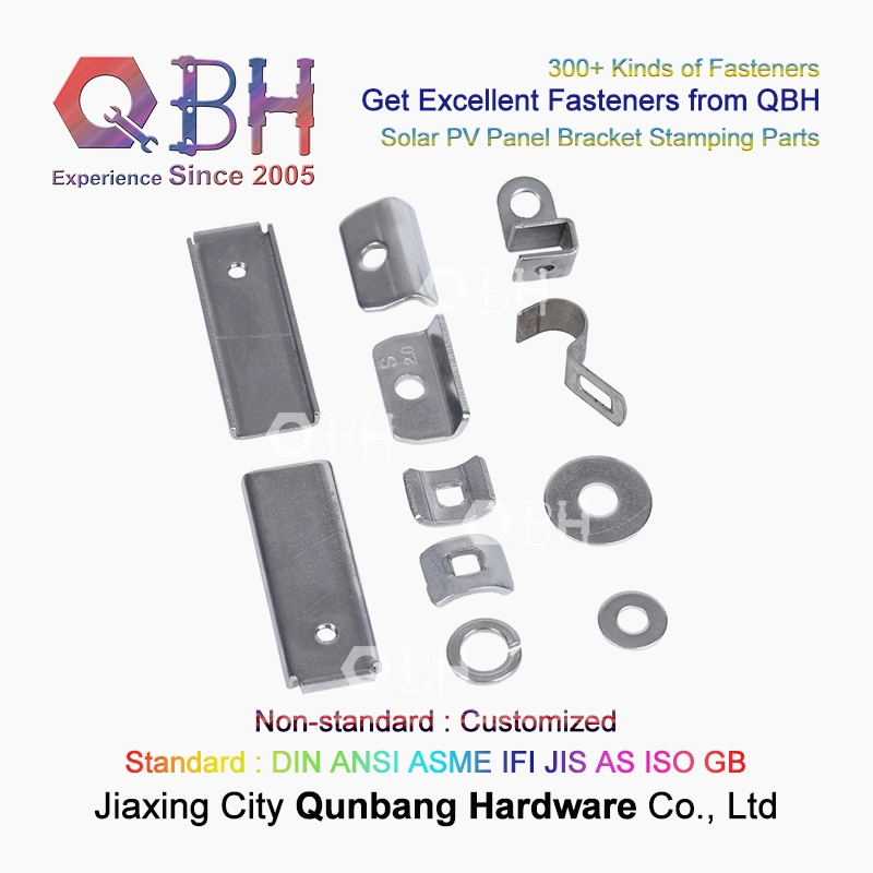 Qbh Customized Stainless Steel Solar Energy Power Photovoltaic PV Panel Bracket Rack Stent Stand Non-Standard Stamping Pressing Hardware Accessories Metal Shim