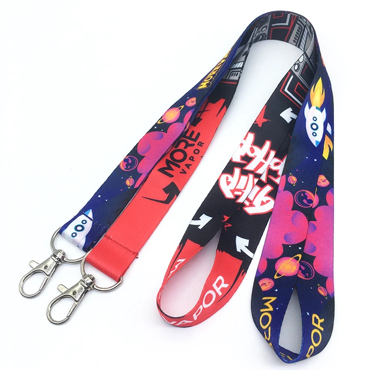 Lanyards with Logo Custom Dye Sublimation Polyester Pink Lanyards ID Badge Holder with Logo Custom