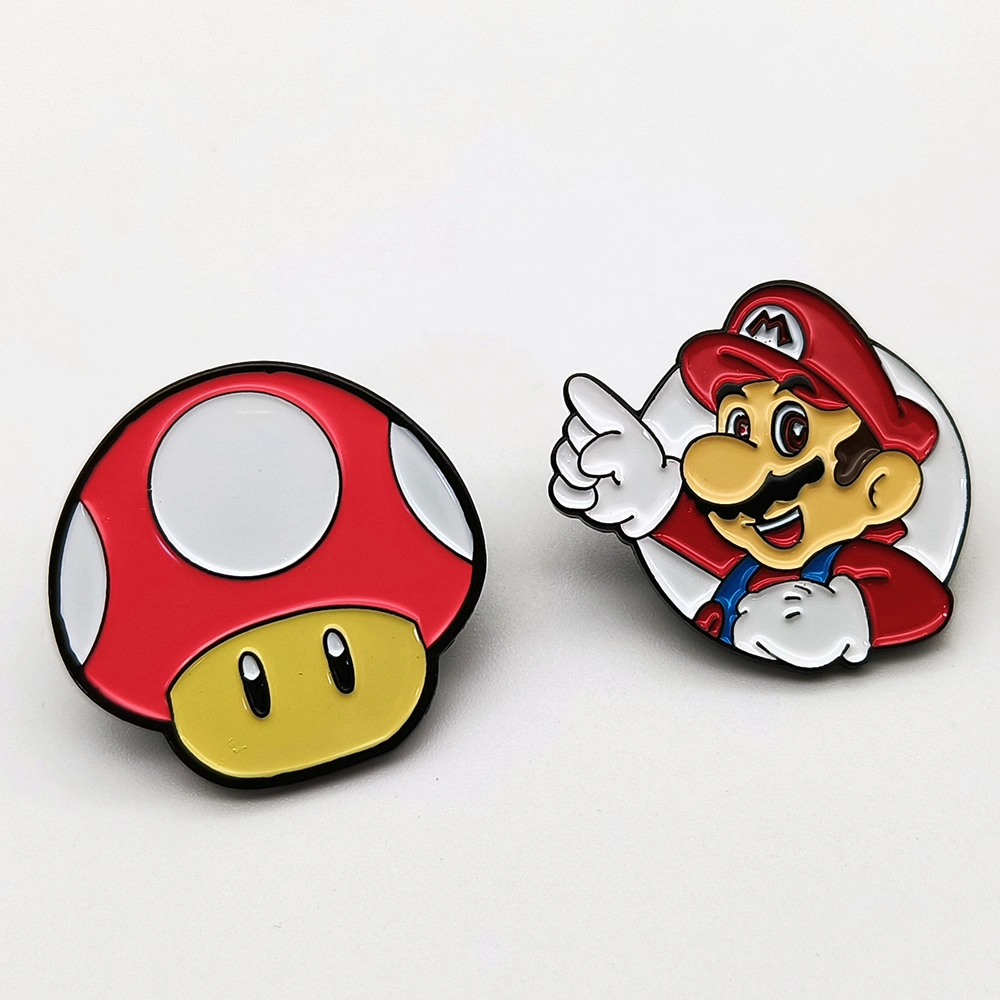 Custom Anime American Cartoon Character Spiders Stocked Logo Low MOQ Supplier Enamel Pin Super Mario Pin