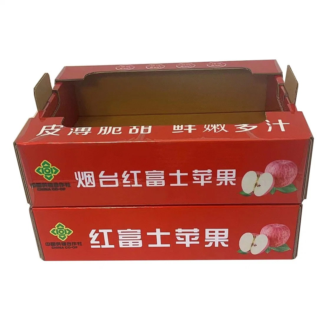 Store PDQ Tray Cardboard Packaging Red Apple Display Box for Retail