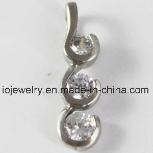 Custom 316 Stainless Steel Anchor Charm Pendant with CZ