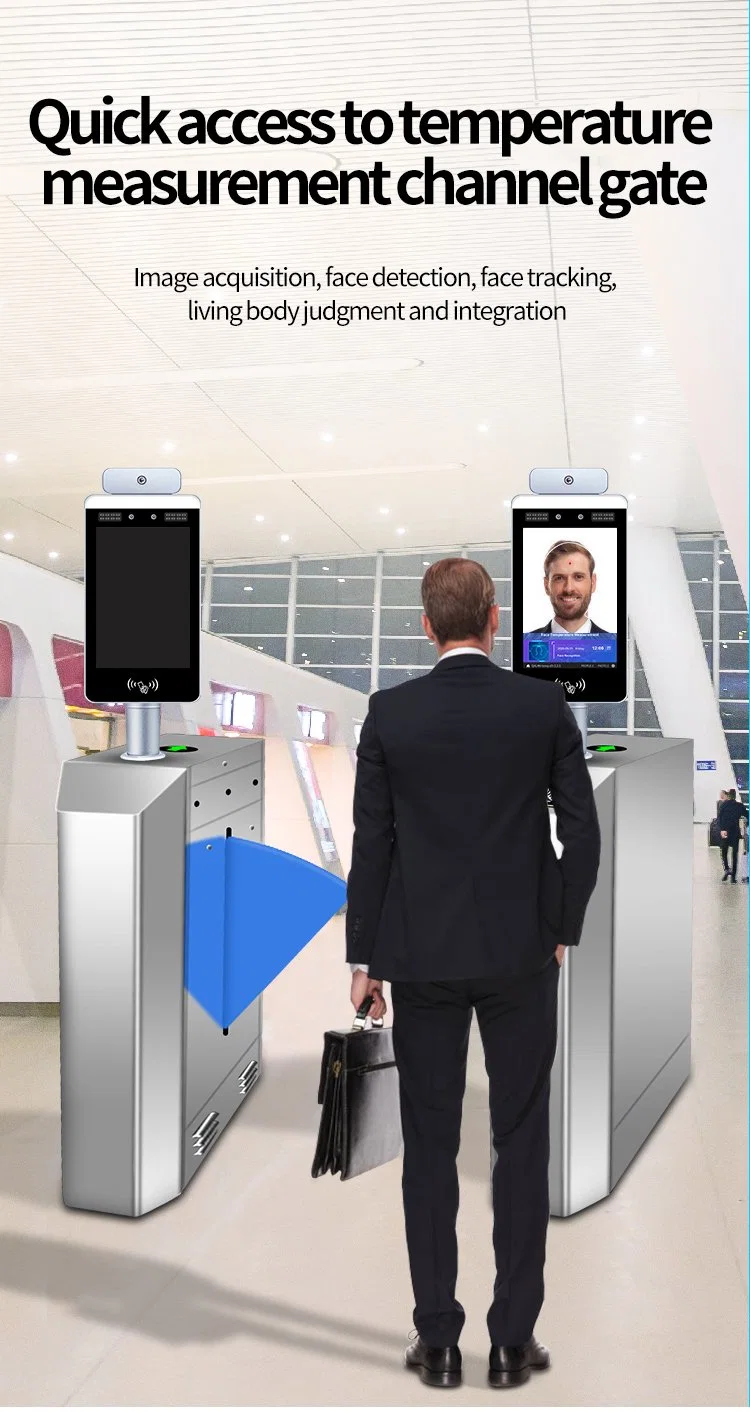 Smart Ai Face Recognition Gate Pedestrain Swing Gates Access Control Security Turnstile Gate for Entrance Exit