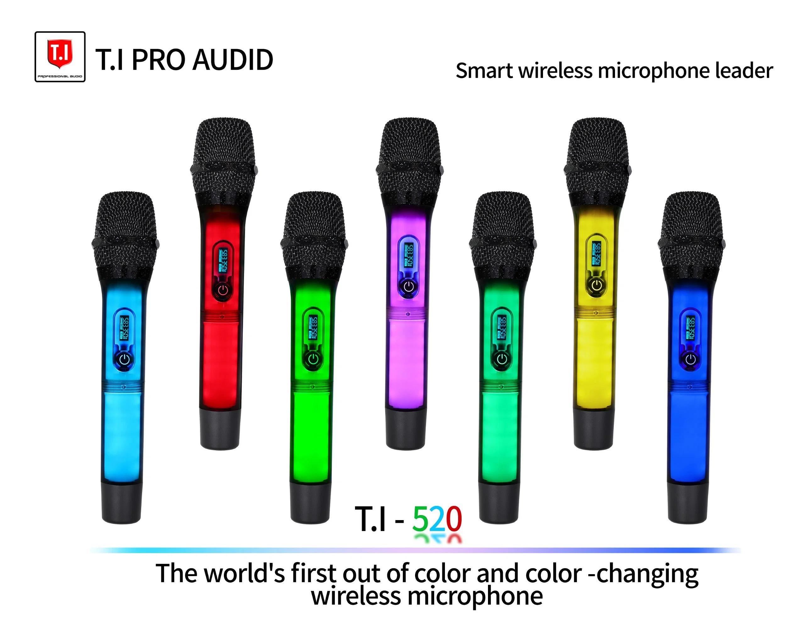 T. I PRO Audio Headset Microphone Professional 8 Color Changeable Light-Emitting Microphones