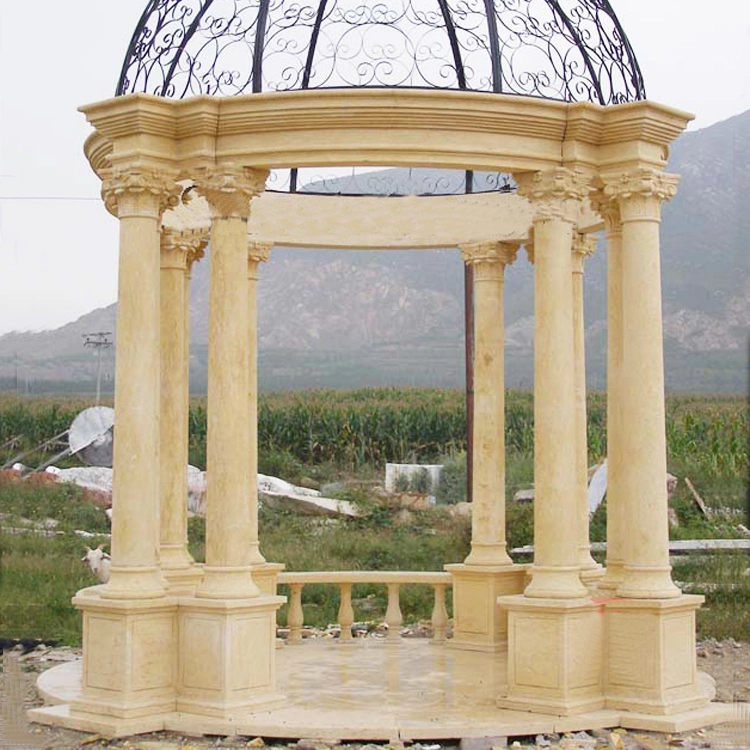 Customized Large Greek Style Outdoor Decoration Natural Marble Gazebo