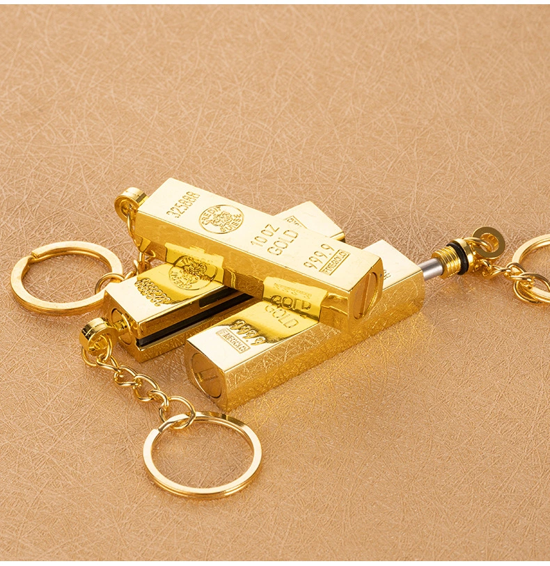 Nouveauté Briquet grève Gold Bar de style vintage de comparaison collective grève Allume-cigares de poche à gaz