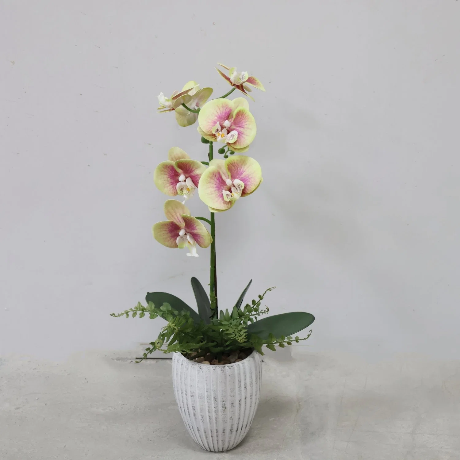 High quality/High cost performance  Silk Flower Phalaenopsis Orchid Arrangement Plastic Artificial Flower Home Decoration