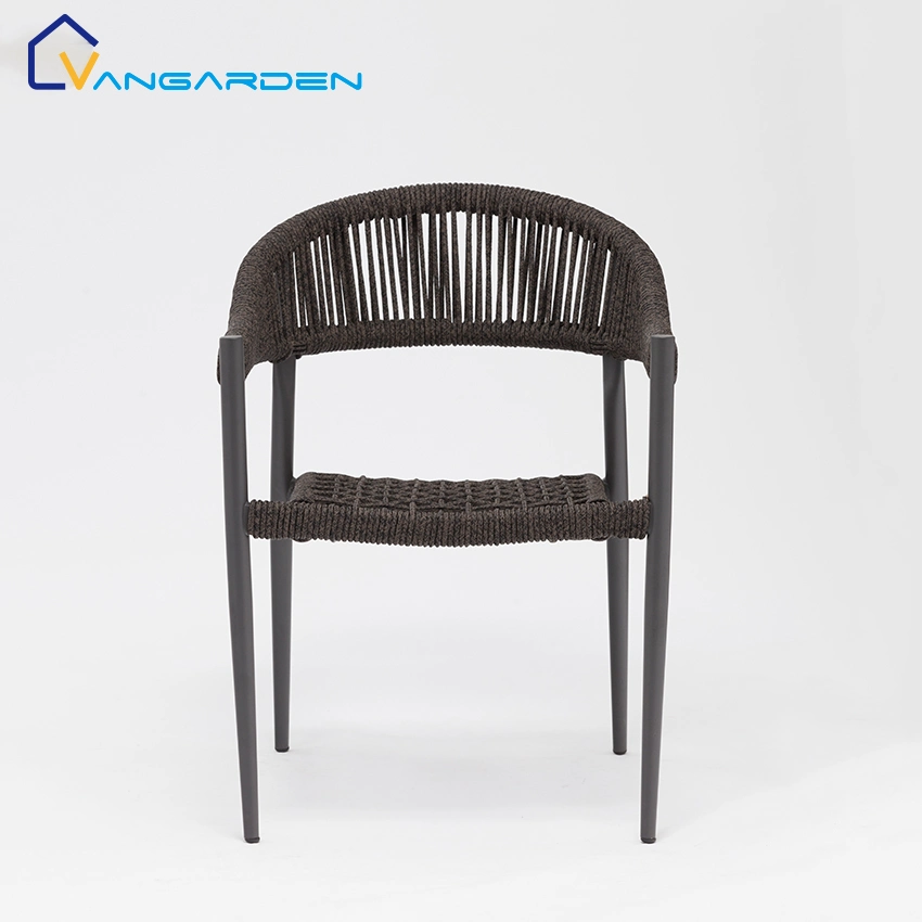 Promotion Kunststoff Seil Aluminium Outdoor-Stühle Modern